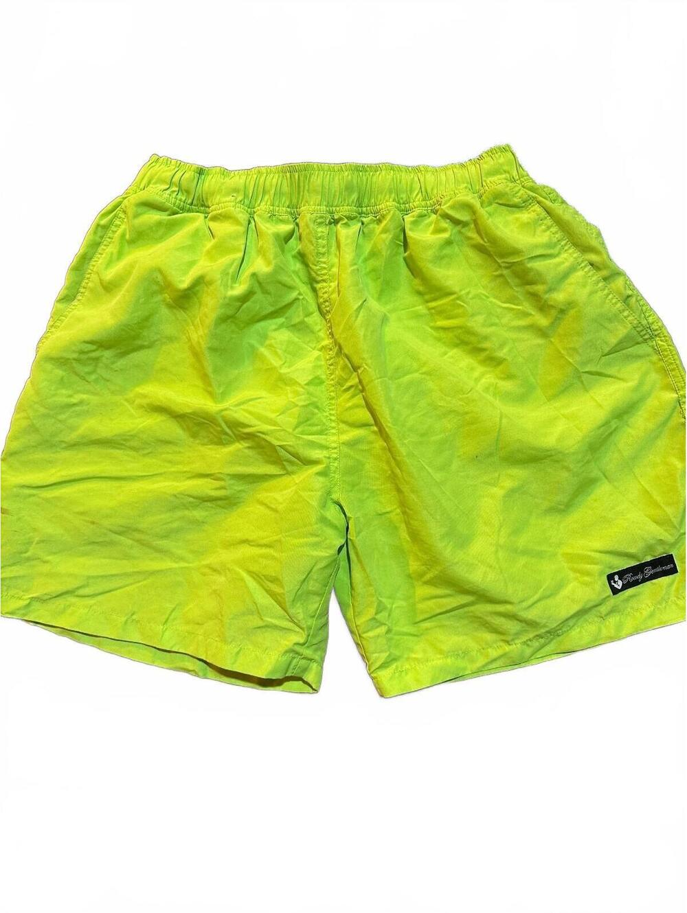 Rowdy Gentleman Men’s M Neon Lime Swim Trunks Lined